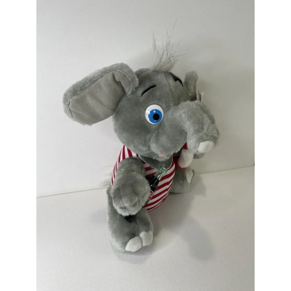 Coca Cola Brand Plush Elephant Holding Coke Bottle‎ Plush Collection w/Tag 1993